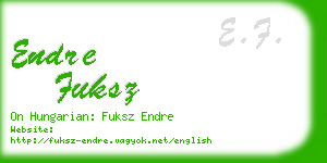 endre fuksz business card